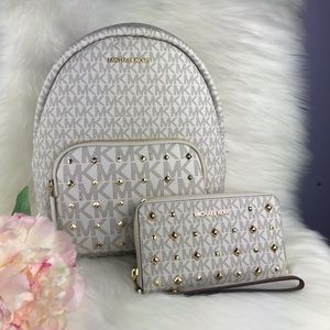 Michael Kors Erin backpack studs/matching wallet